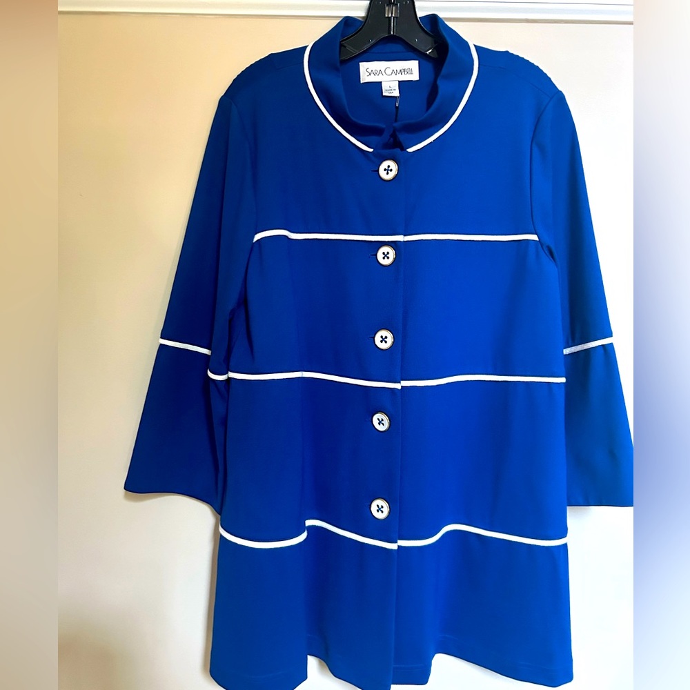 Cute ponte knit jacket by Sara Campbell. Size L. NWT